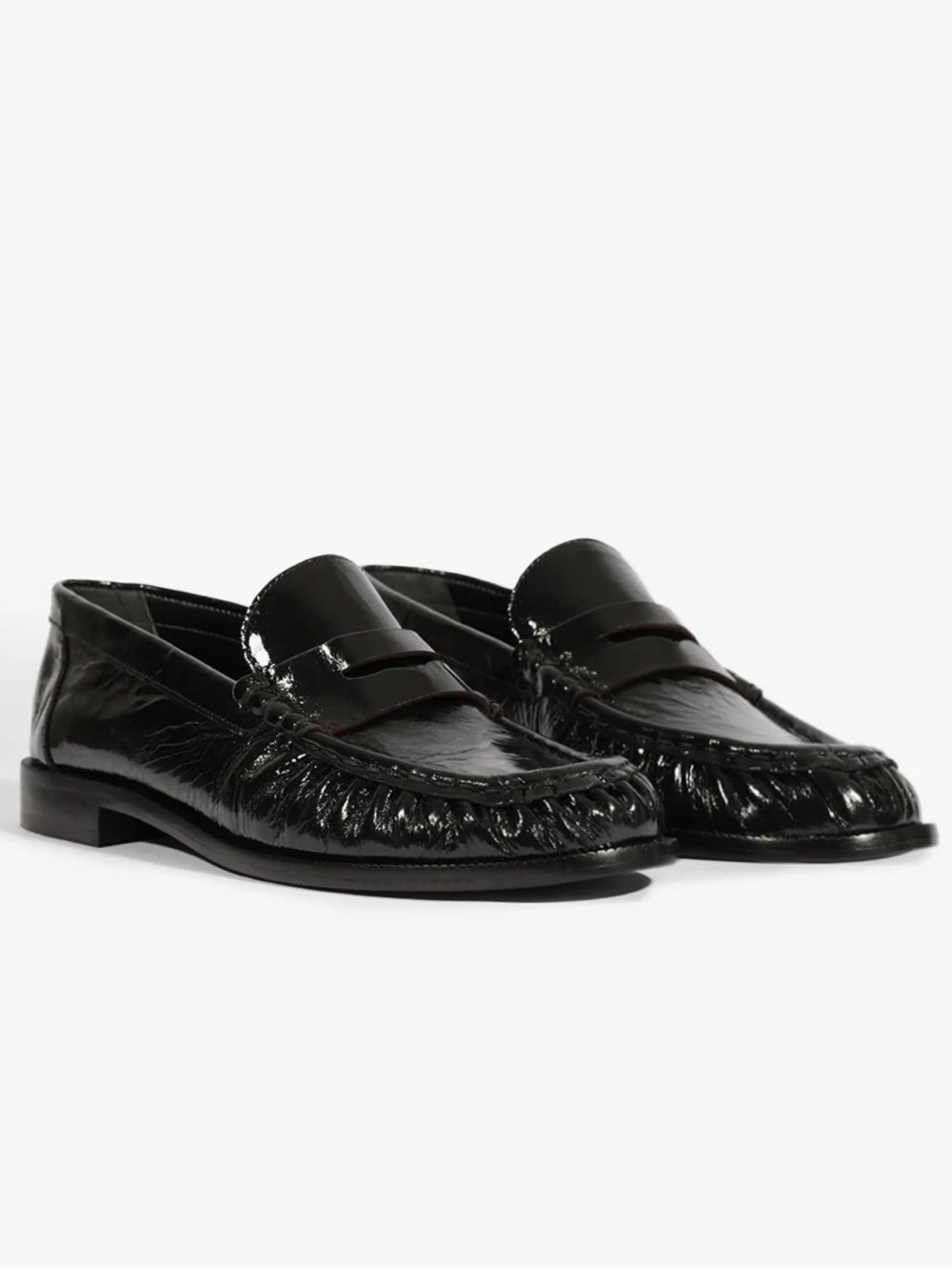 NIB SCHUTZ Glossy Black Loafers Tyche